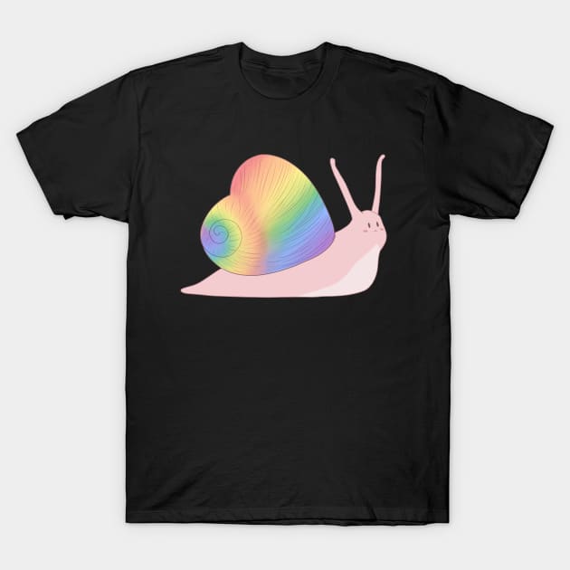 Gay Pride Love Heart Snail T-Shirt by celestialuka